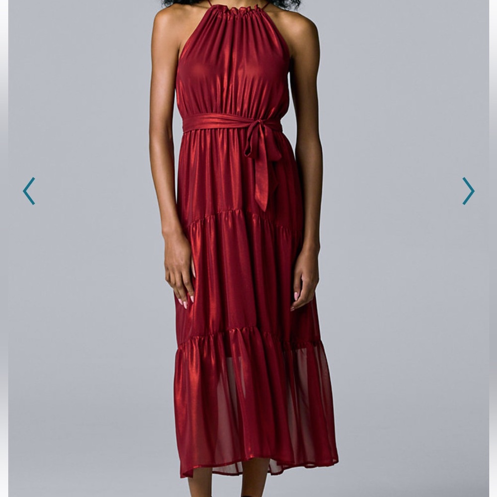- Women’s simply Vera Vera want halter tiered dress